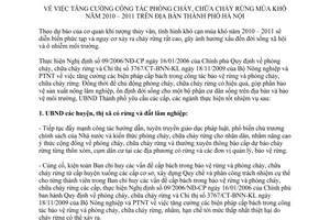 Chỉ thị 20/CT-UBND tăng cường công tác phòng cháy, chữa cháy rừng