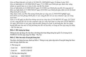 Thông tư 164/2010/TT-BTC hướng dẫn mức thu phí hàng hải