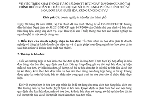 Thông báo 3782/CT-TB triển khai Thông tư 153/2010/TT-BTC