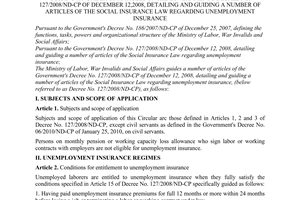 Circular No. 32/2010/TT-BLDTBXH guiding a number of articles of the Government's