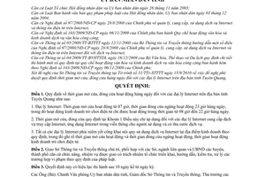 Quyết định 24/2010/QĐ-UBND thời gian mở, đóng cửa hoạt động hàng ngày