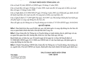 Quyết định 43/2010/QĐ-UBND quy chế phát ngôn cung cấp thông tin báo chí Long An