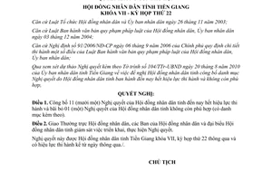 Nghị quyết 254/NQ-HĐND năm 2010 danh mục Nghị quyết hết hiệu lực thi hành Tiền Giang