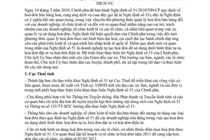 Chỉ thị 20/2010/CT-UBND thực hiện Nghị định 51 hóa đơn bán hàng hóa dịch vụ