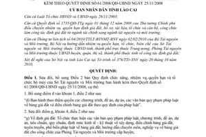 Quyết định 38/2010/QĐ-UBND sửa đổi chức năng nhiệm vụ Sở Tài nguyên Môi trường Lào Cai