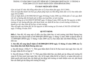 Quyết định 35/2010/QĐ-UBND sửa đổi Quy định bảo vệ môi trường tỉnh Bình Dương
