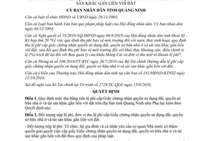 Quyết định 3210/2010/QĐ-UBND lệ phí cấp giấy chứng nhận Quảng Ninh