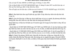 Quyết định 45/2010/QĐ-UBND Quy định dạy học thêm trên địa bàn tỉnh Long An