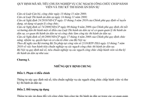 Thông tư 10/2010/TT-BNV mã số tiêu chuẩn nghiệp vụ ngạch công chức