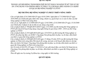 Quyết định 2865/QĐ-BNN-KHCN  thành lập Hội đồng thẩm định Báo cáo kinh tế