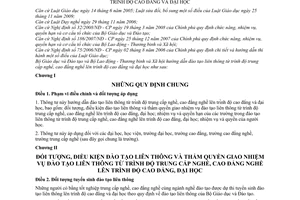 Thông tư liên tịch 27/2010/TTLT-BGDĐT-BLĐTBXH hướng dẫn đào tạo liên thông