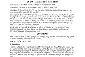 Quyết định 3906/QĐ-UBND năm 2010 Đào tạo nghề lao động nông thôn Thanh Hóa