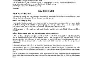 Thông tư 145/2010/TT-BQP hướng dẫn biện pháp tạm giữ người thủ tục hành chính