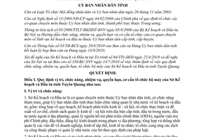 Quyết định 361/QĐ-UBND năm 2010 chức năng nhiệm vụ quyền hạn Sở Kế hoạch Tuyên Quang