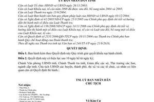 Quyết định 22/2010/QĐ-UBND  Quy trình giải quyết khiếu nại hành chính