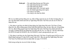 Công văn 7493/NHNN-CSTT báo cáo tình hình cho vay, đầu tư bằng ngoại tệ