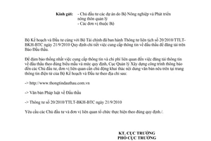 Công văn 1201/XD-CD hướng dẫn cung cấp Thông tin đấu thầu