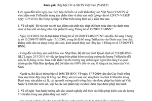 Công văn 3219/BNN-QLCL kiểm soát Trifluralin trong sản phẩm tôm thủy sản