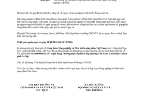 Công văn 3276/BNN-CĐNN quyên góp ủng hộ đồng bào bị thiệt hại