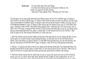 Công văn 1842/TTg-KTN chủ trương đầu tư dự án xây dựng tuyến đường tránh