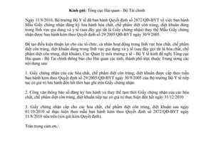 Công văn 529/MT-HC mẫu Giấy chứng nhận đăng ký lưu hành hóa chất, chế phẩm