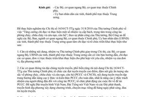 Công văn 2910/BCA-C61 thực hiện Chỉ thị 1634/CT-TTg công tác phòng cháy