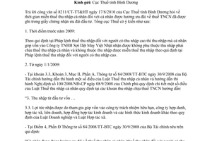 Công văn 4256/TCT-TNCN thời gian hưởng ưu đãi thu nhập cá nhân ghi trong Giấy