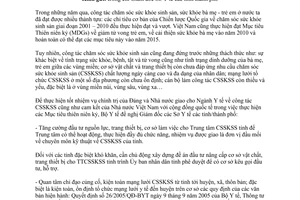 Công văn 7359/BYT-BM-TE củng cố mạng lưới chăm sóc sức khỏe sinh sản