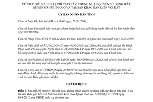 Quyết định 25/2010/QĐ-UBND sửa đổi lệ phí cấp giấy chứng nhận Bình Định