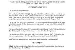 Quyết định 2750/QĐ-CT-TCCB công tác thi đua khen thưởng