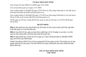 Quyết định số 484/QĐ-UBND năm 2010 tuyên truyền phổ biến tập huấn luật DQTV