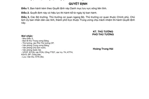 Quyết định 1989/QĐ-TTg Danh mục lưu vực sông liên tỉnh