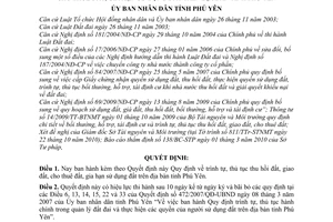 Quyết định 1755/2010/QĐ-UBND  trình tự, thủ tục thu hồi, giao cho thuê, gia hạn