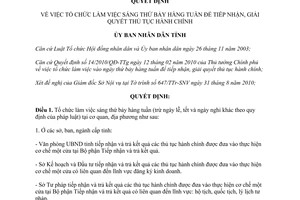 Quyết định 2110/QĐ-UBND 2010 làm việc thứ bảy tiếp nhận thủ tục hành chính Huế