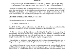Báo cáo 6059/BC-BNN-PC tình hình thi hành pháp luật năm 2010