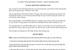 Quyết định 1222/QĐ-UBND năm 2010 kiện toàn Hội đồng Thi đua Khen thưởng Hà Nam