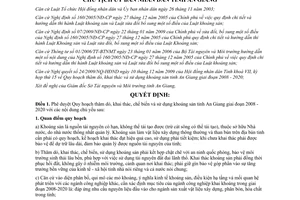 Quyết định 2077/QĐ-UBND năm 2010 phê duyệt Quy hoạch thăm dò khai thác chế biến