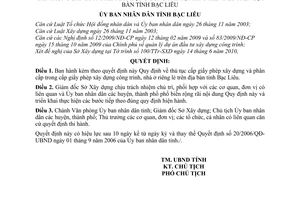 Quyết định 17/2010/QĐ-UBND thủ tục cấp giấy phép xây dựng