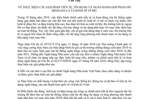 Chỉ thị 04/CT-NHNN giải pháp tiền tệ, tín dụng ngân hàng góp phần