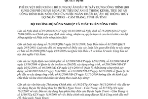 Quyết định 2957/QĐ-BNN-XD năm 2010 phê duyệt điều chỉnh Dự án đầu tư xây dựng