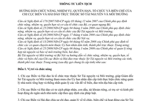 Thông tư liên tịch 26/2010/TTLT-BTNMT-BNV hướng dẫn chức năng nhiệm vụ quyền hạn