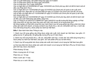 Thông tư 65/2010/TT-BNNPTNT  Danh mục bổ sung giống cây trồng, phân bón