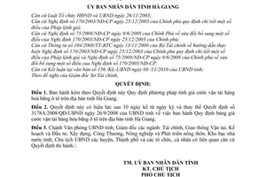 Quyết định 3543/2010/QĐ-UBND phương pháp tính giá cước vận tải hàng hóa