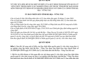 Quyết định 53/2010/QĐ-UBND sửa đổi thẩm quyền quản lý viên chức