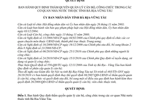 Quyết định 54/2010/QĐ-UBND  thẩm quyền quản lý cán bộ, công chức