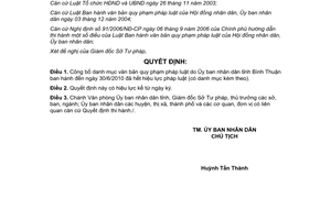 Quyết định 2571/QĐ-UBND năm 2010 công bố văn bản hết hiệu lực Bình Thuận