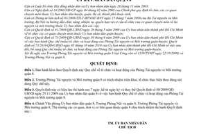 Quyết định 07/2010/QĐ-UBND Quy chế tổ chức hoạt động Phòng Tài nguyên