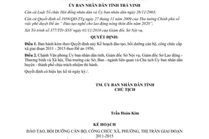 Quyết định 2023/QĐ-UBND 2010 kế hoạch đào tạo bồi dưỡng cán bộ công chức xã 2011 2015 Đề án 1956 Trà Vinh