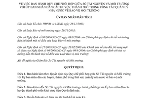 Quyết định 515/QĐ-UBND 2010 Quy chế phối hợp quản lý về bảo vệ môi trường Bình Định