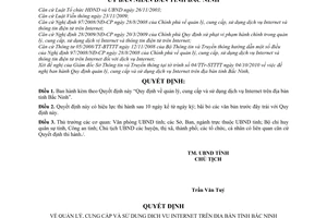 Quyết định 136/2010/QĐ-UBND quản lý, cung cấp sử dụng  dịch vụ Internet